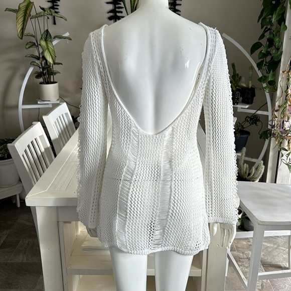 Size large crocheted, bathing suit cover white - Picture 4 of 10